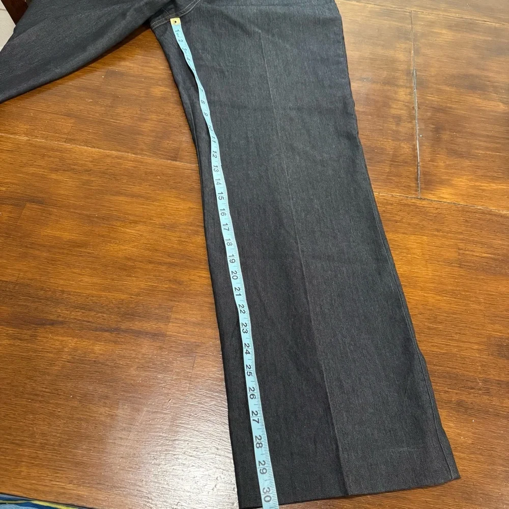 Larry Levine Black Jeans Stretch Size 10 Wide Leg Trousers